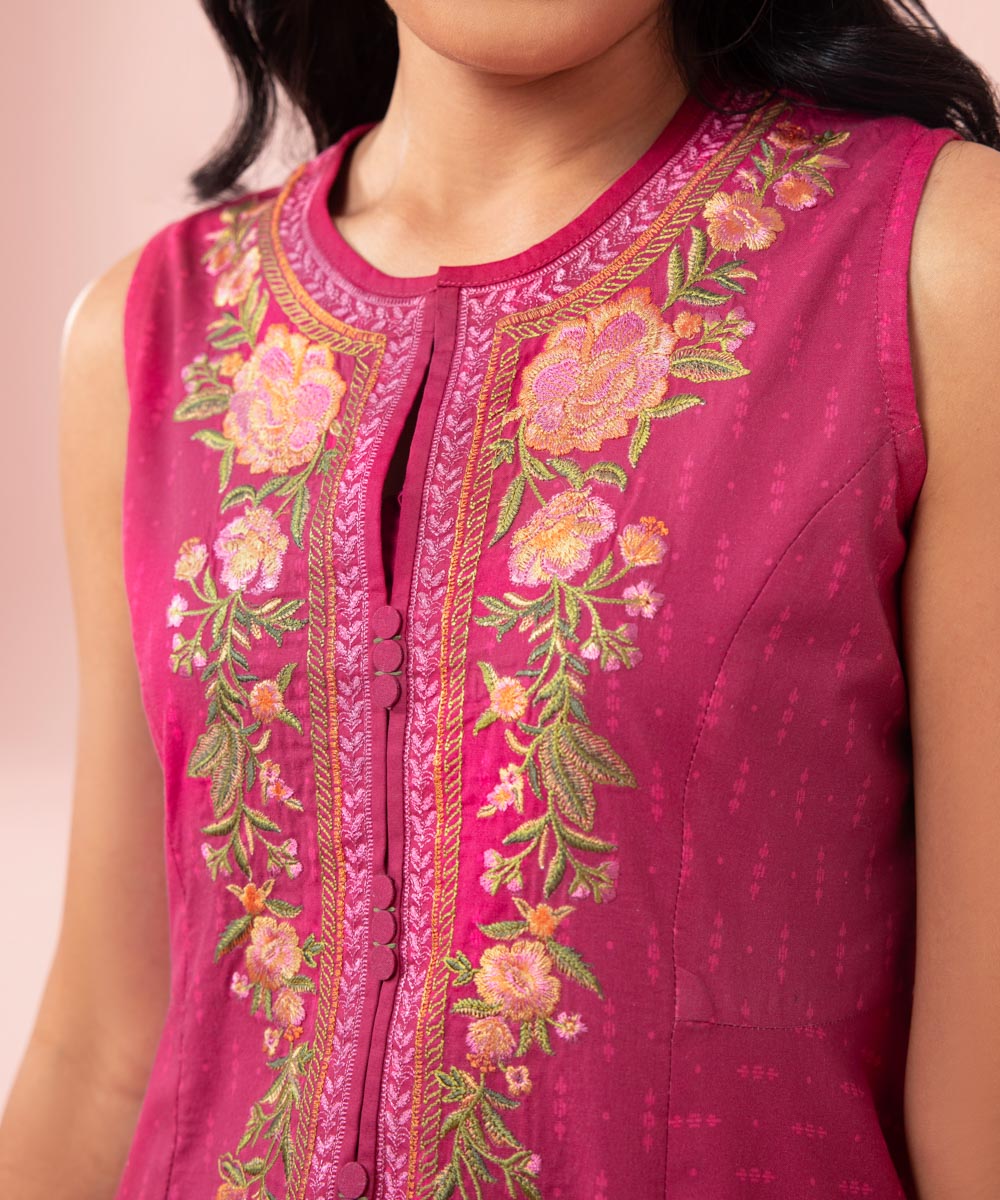 3 Piece - Embroidered Cambric Suit