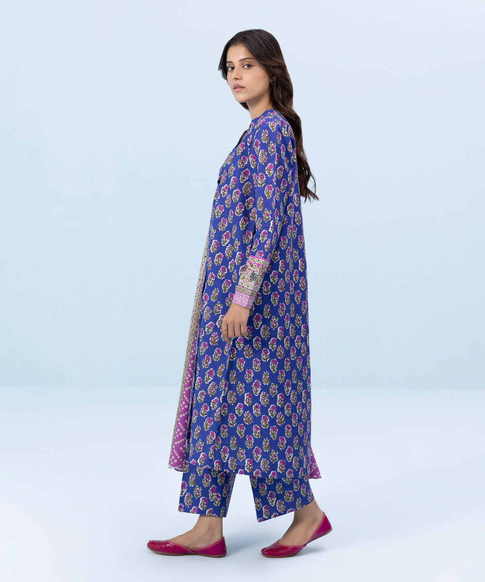 3 Piece - Printed Khaddar Suit