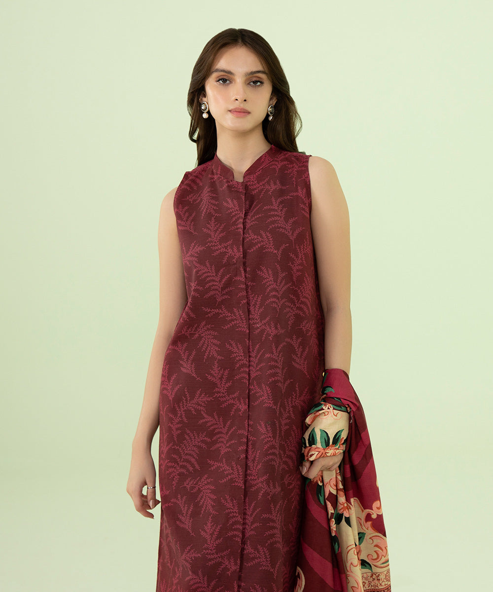 3 Piece - Printed Khaddar Suit