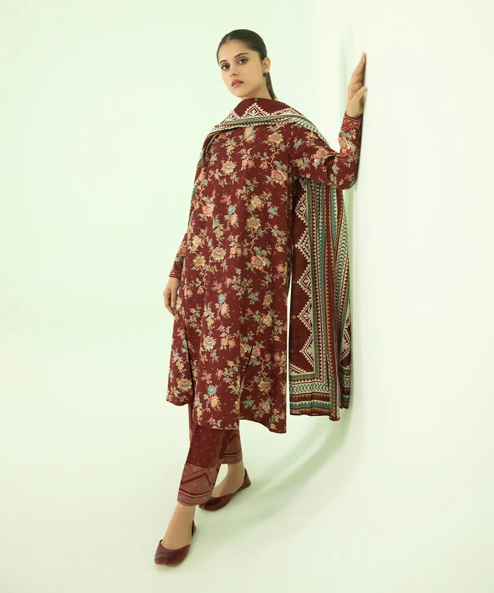 3 Piece - Printed Cambric Suit