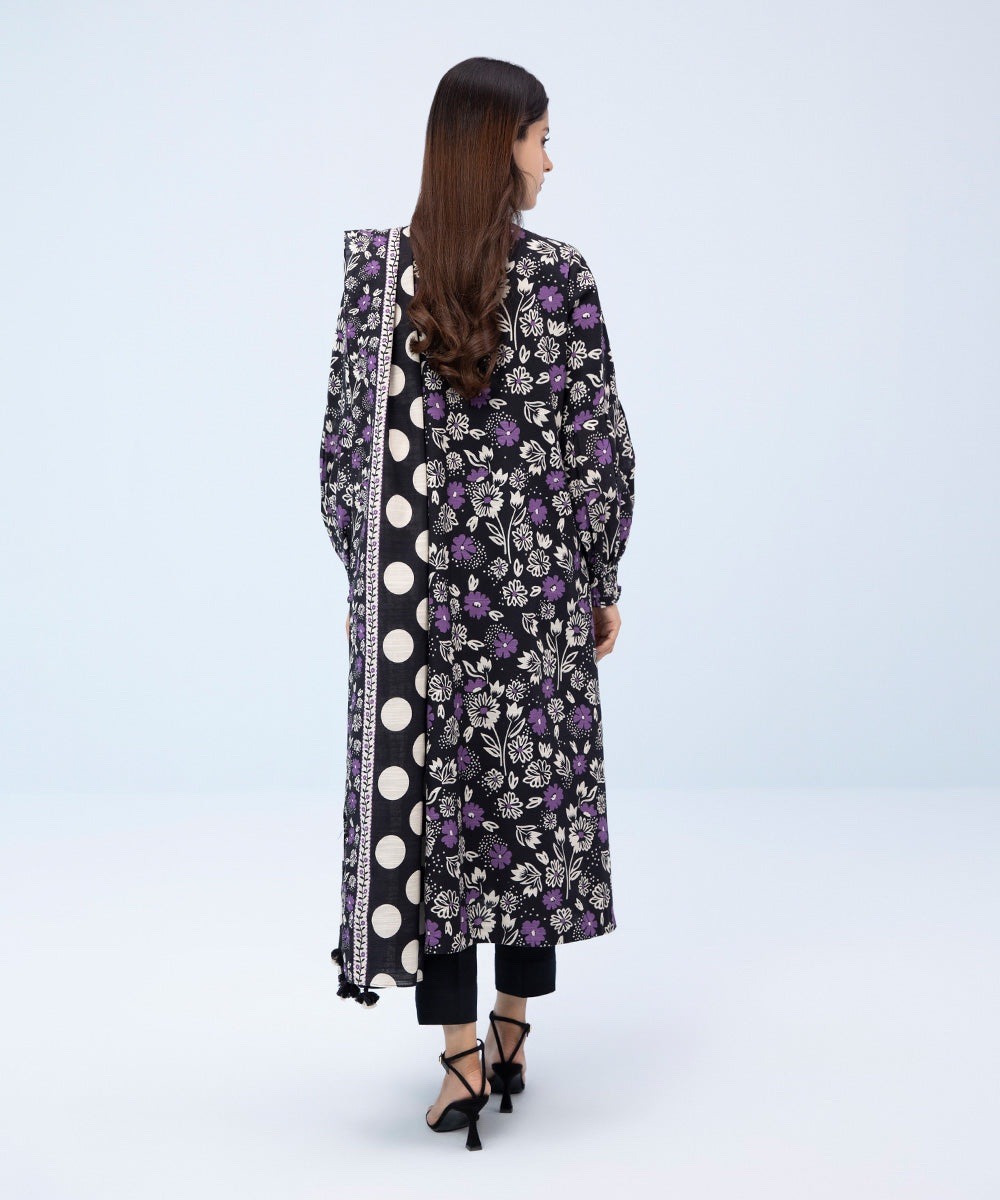 3 Piece - Printed Khaddar Suit