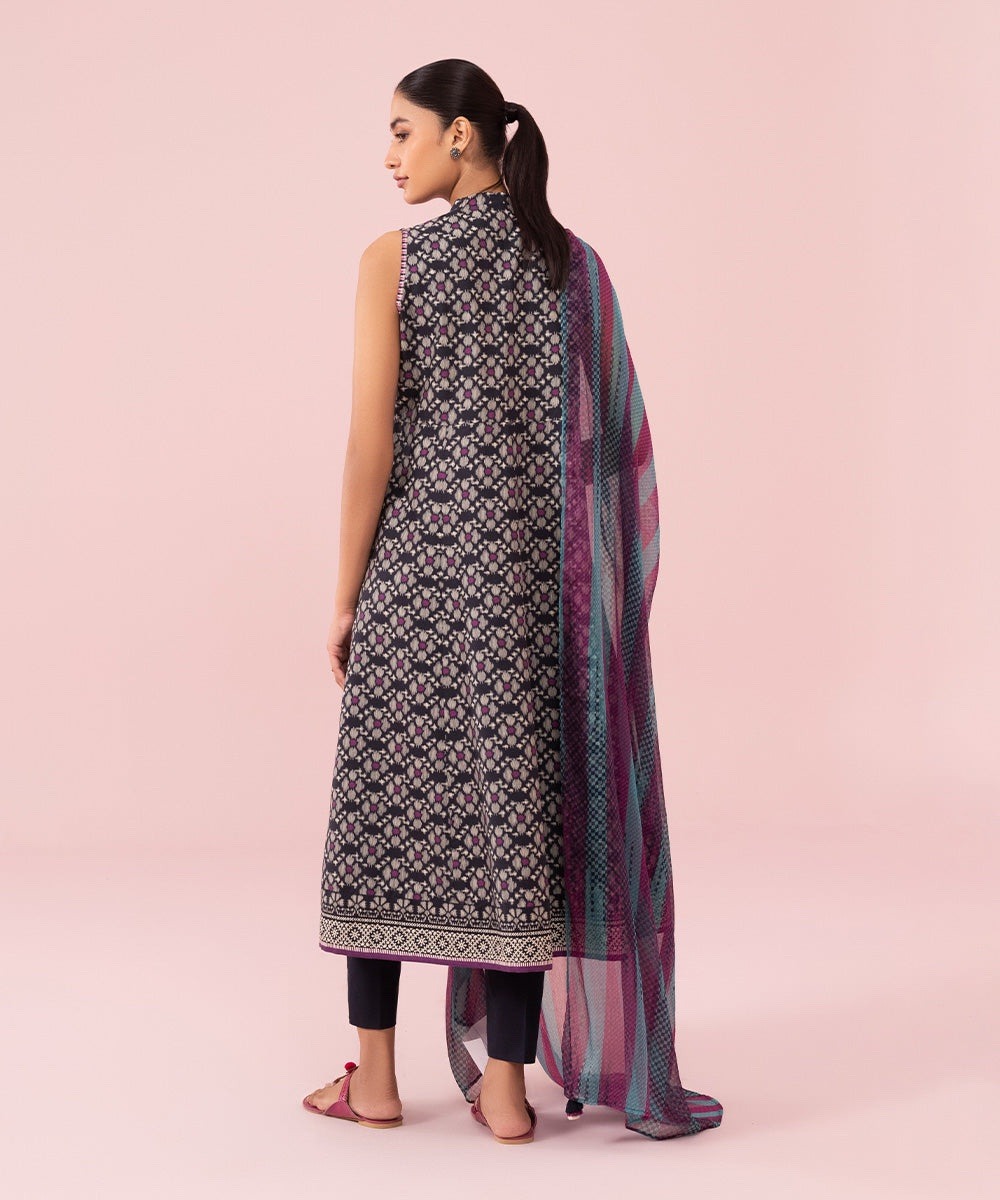 3 Piece - Printed Cambric Suit