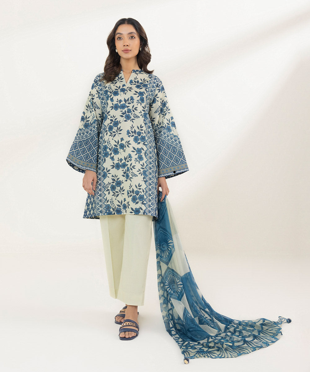 3 Piece - Printed Lawn Suit