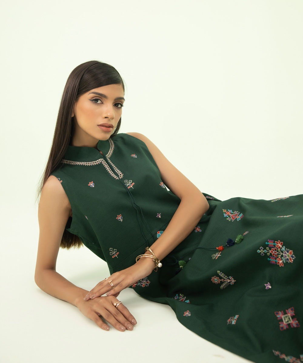 2 Piece - Embroidered Light Khaddar Suit