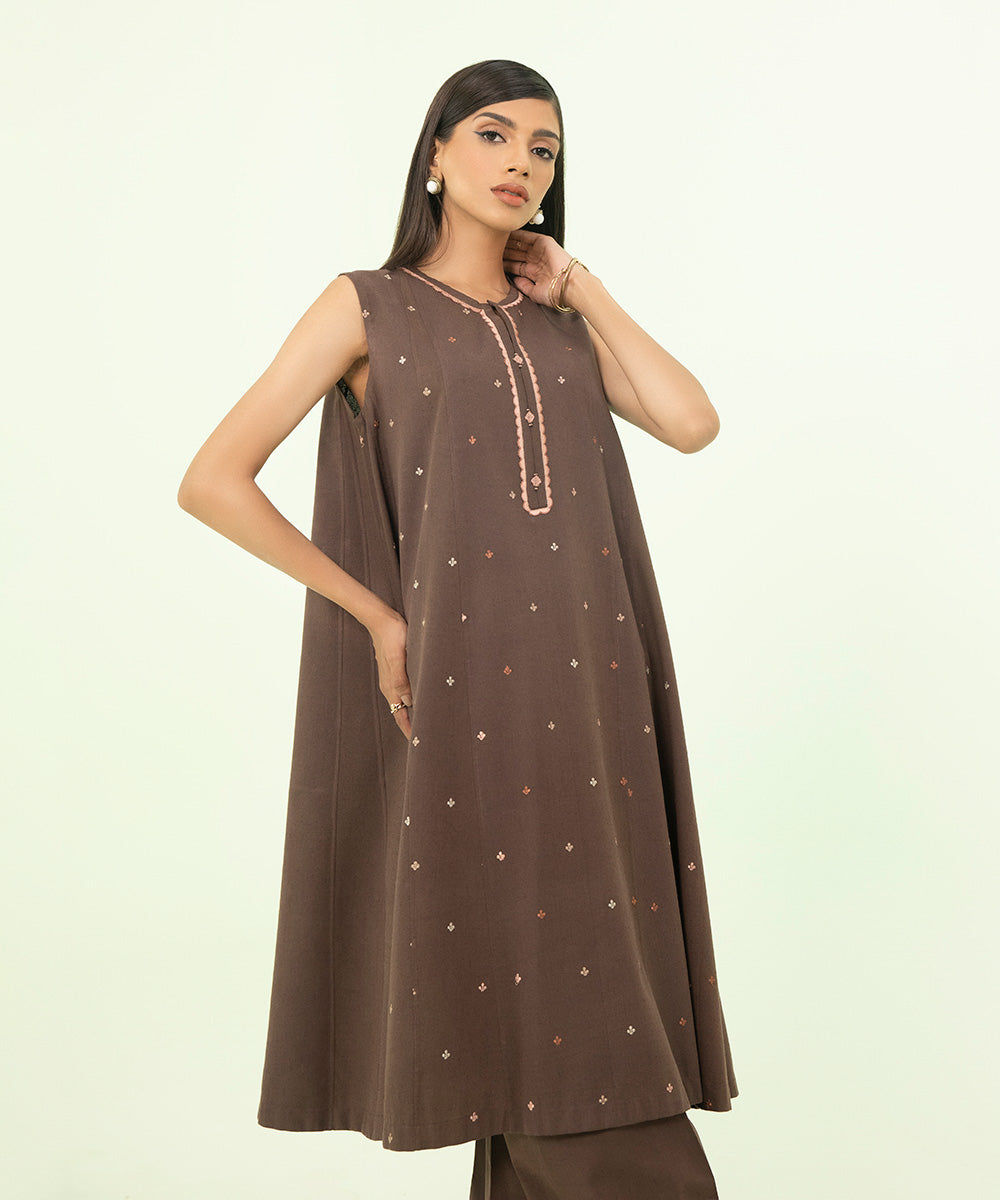2-Piece - Embroidered Cotton Karandi Suit