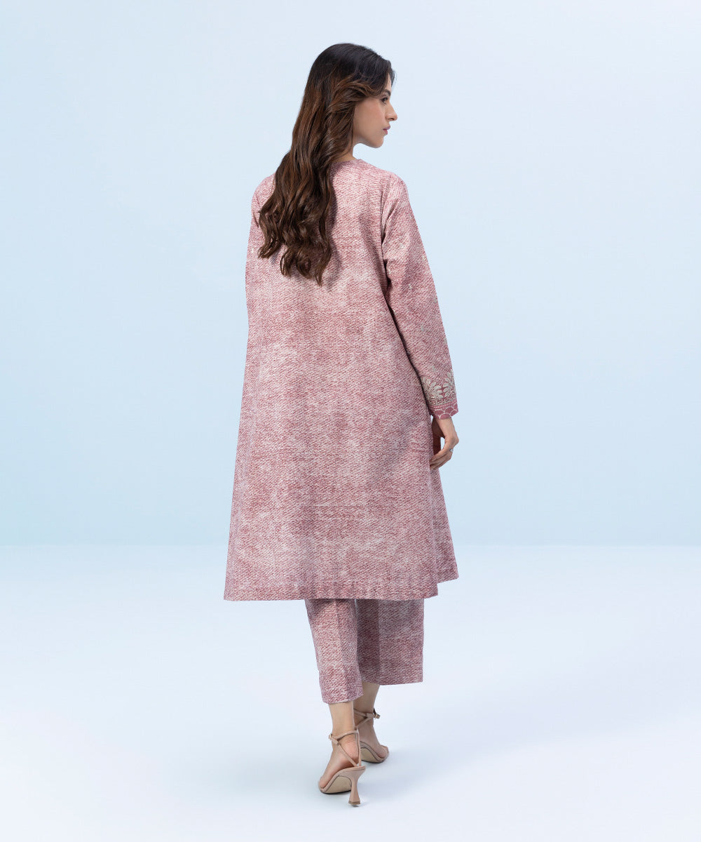 2 Piece - Embroidered Khaddar Suit