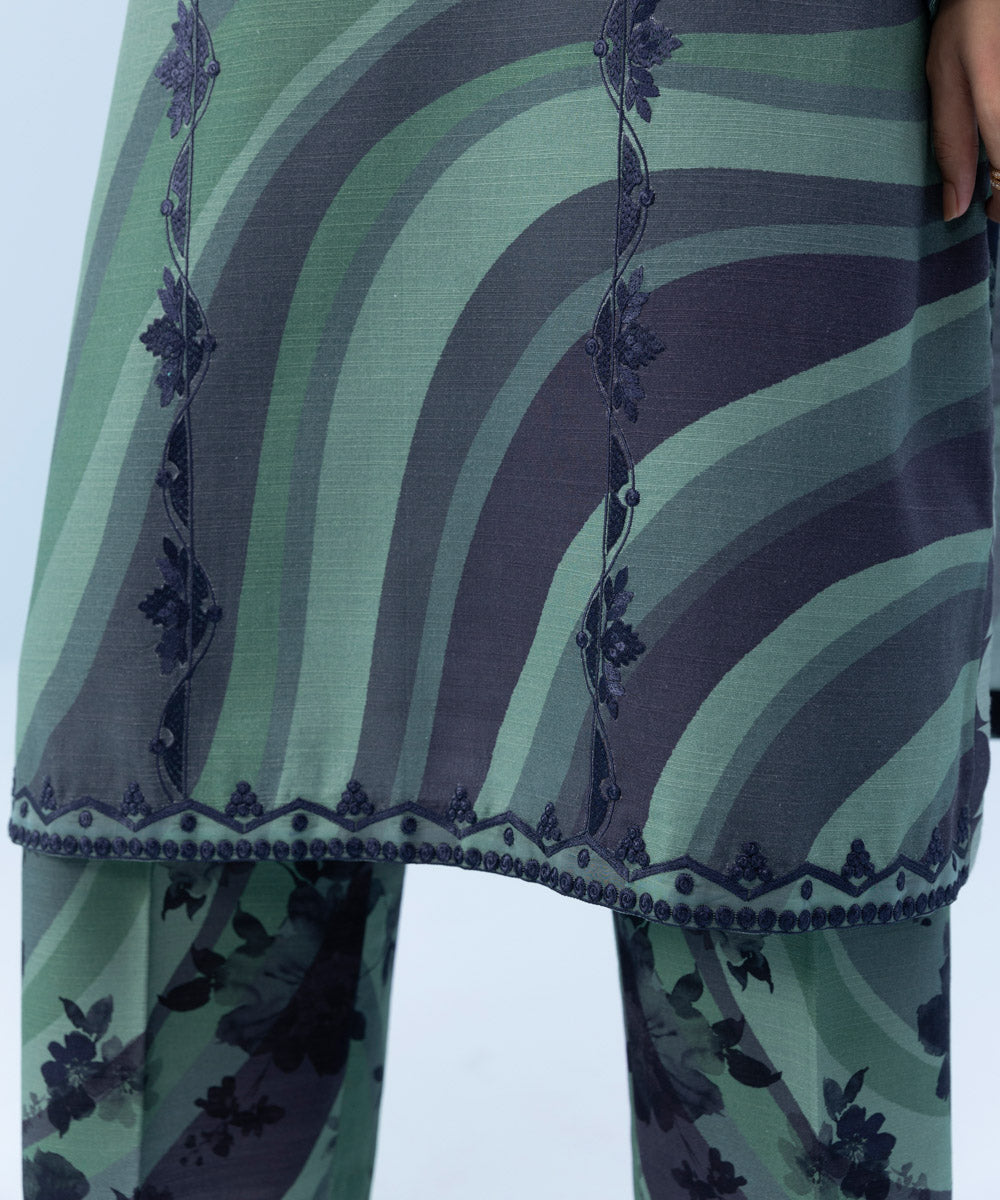 2 Piece - Embroidered Khaddar Suit