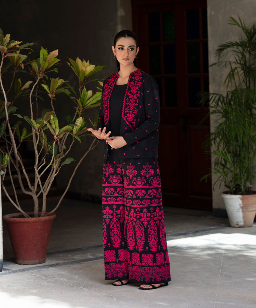 2 Piece - Embroidered Khaddar Suit