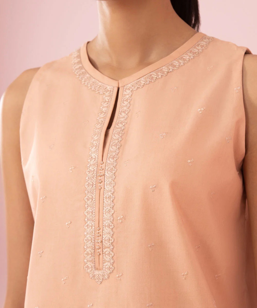2 Piece - Embroidered Cambric Suit