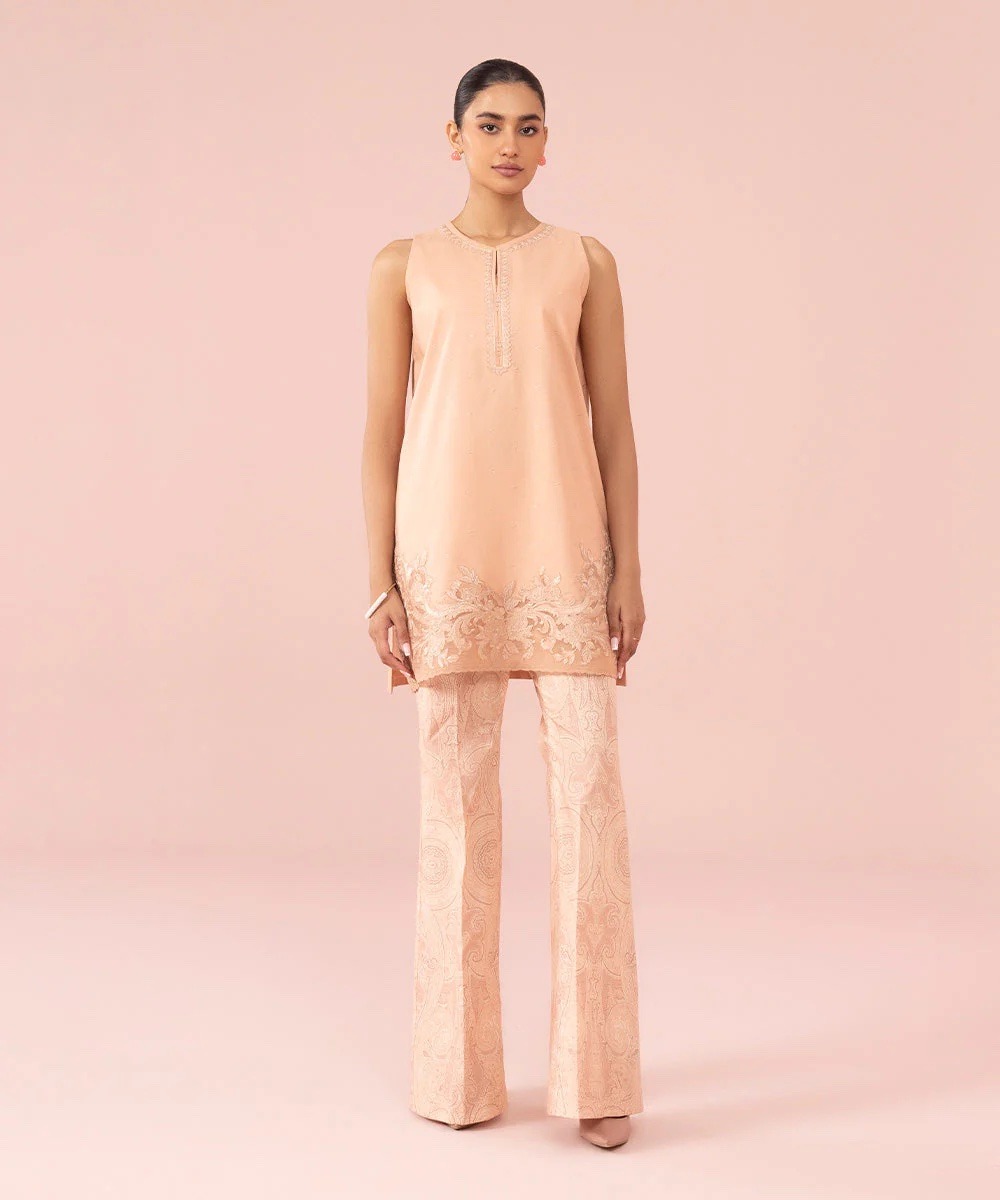 2 Piece - Embroidered Cambric Suit