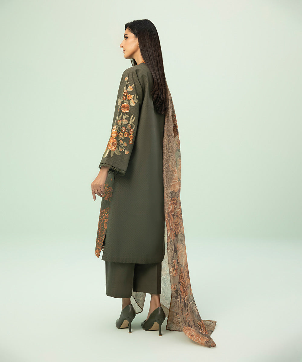 2 Piece - Printed Dobby Suit