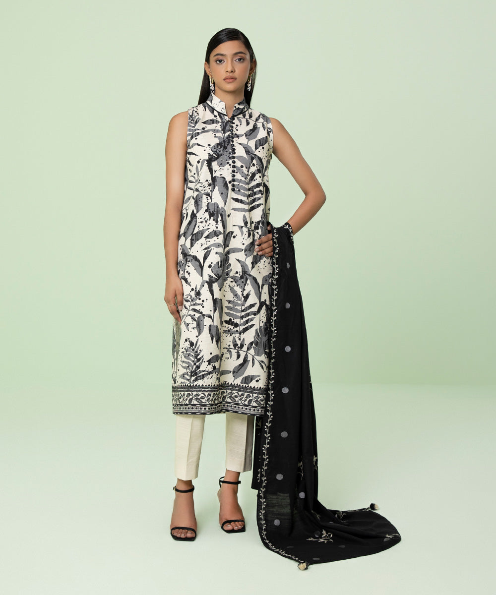2 Piece - Printed Khaddar Suit