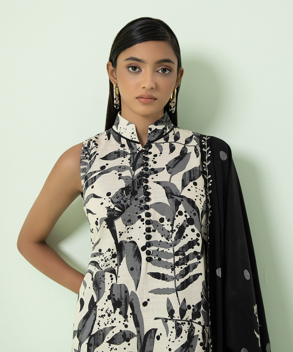 2 Piece - Printed Khaddar Suit