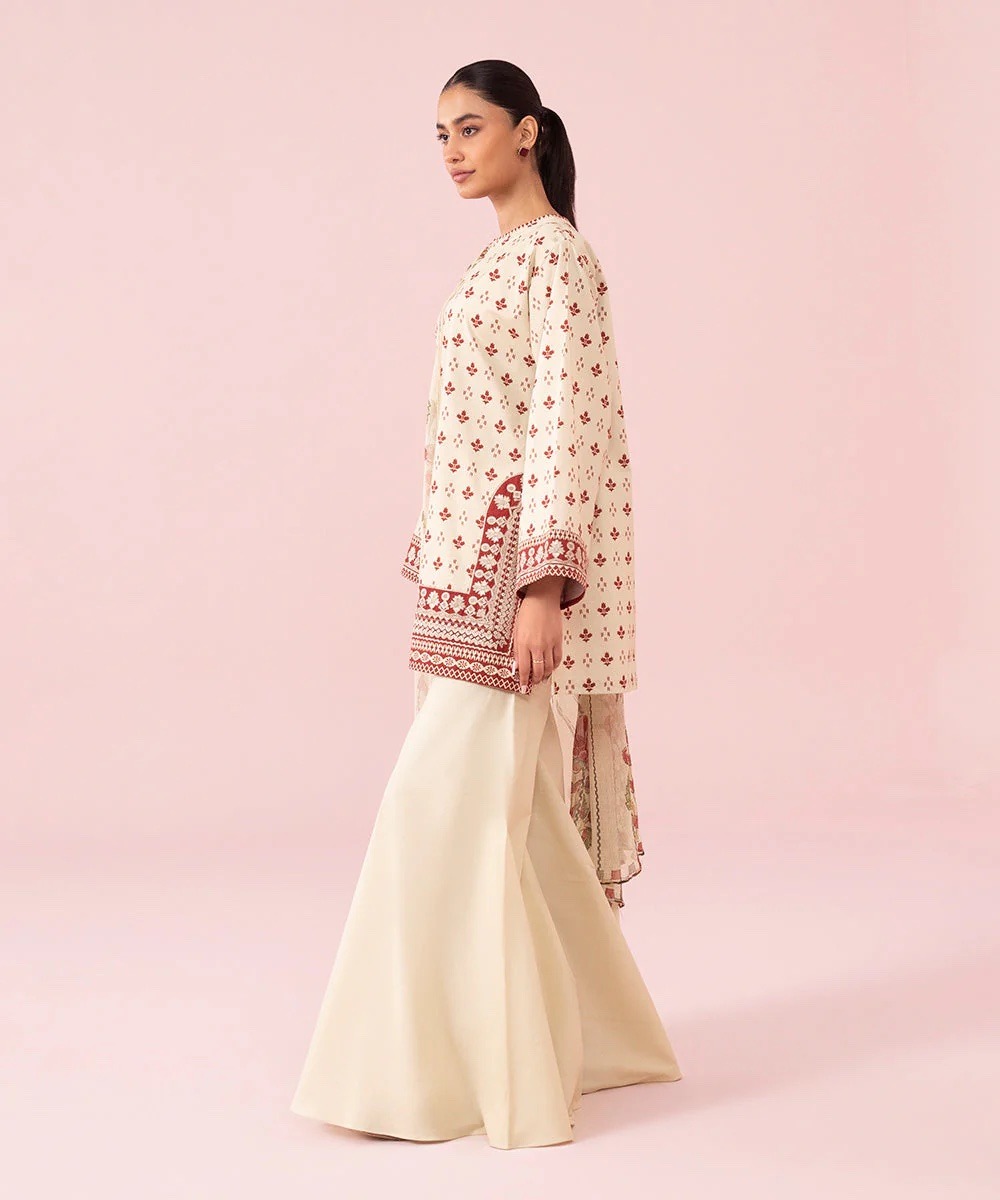 2 Piece - Embroidered Cambric Suit
