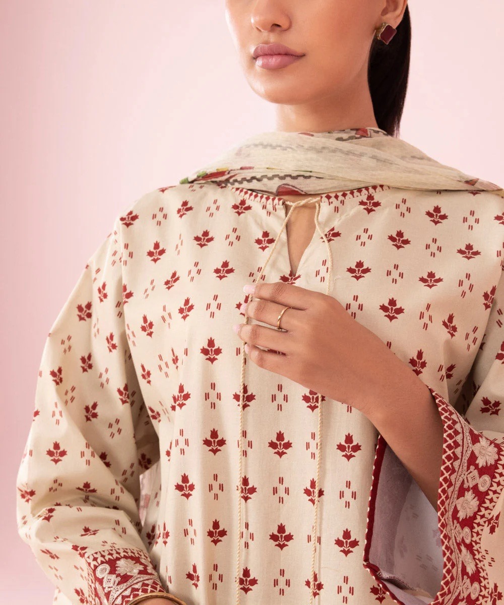 2 Piece - Embroidered Cambric Suit