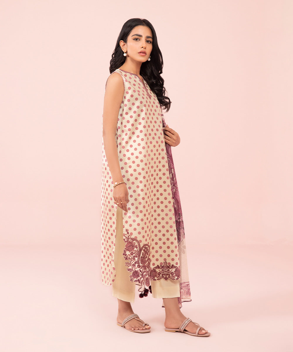 2 Piece - Embroidered Cambric Suit