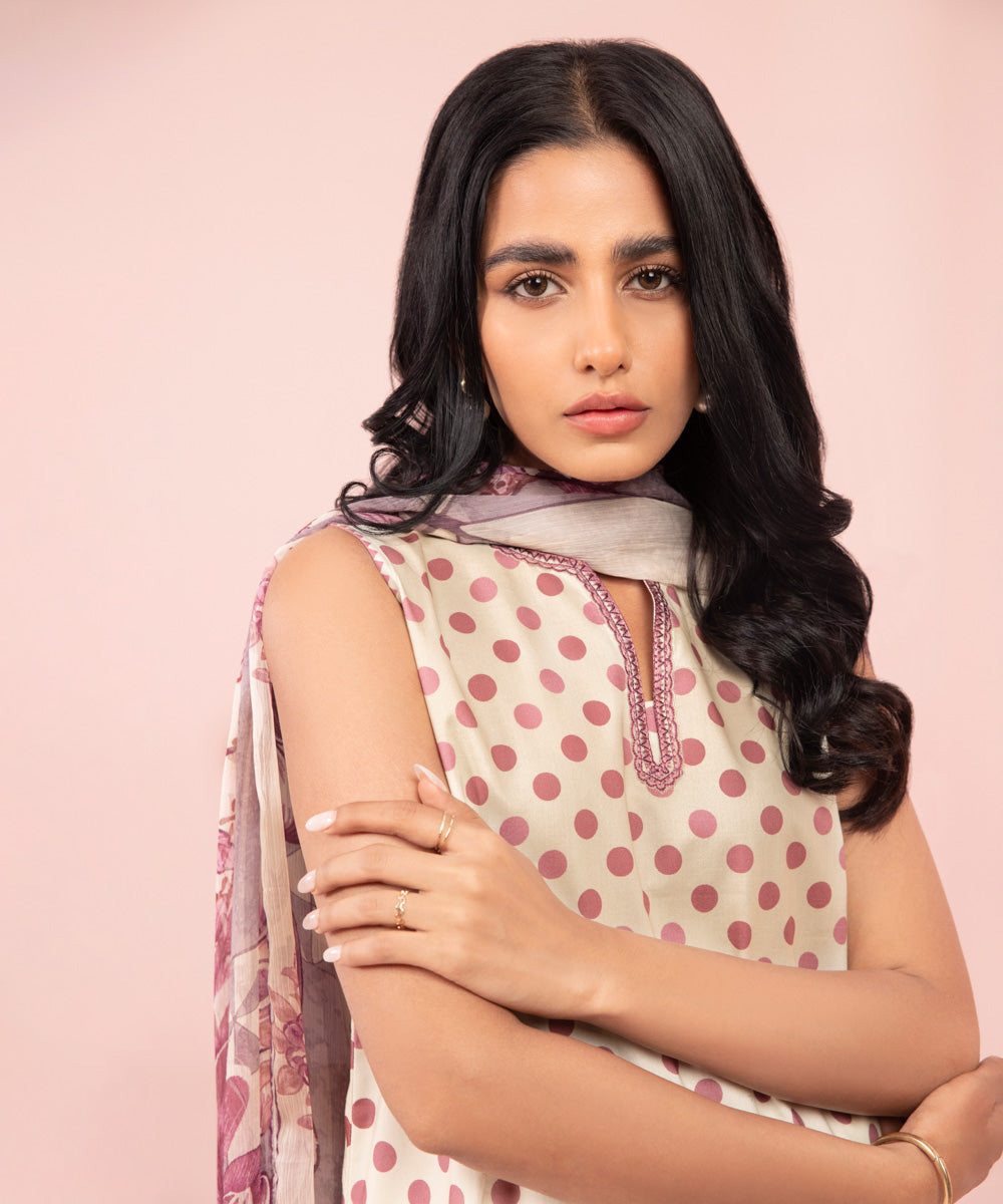 2 Piece - Embroidered Cambric Suit