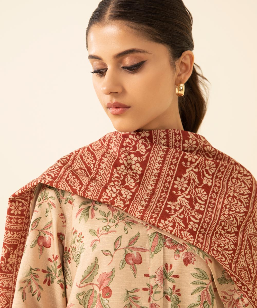 2 Piece - Printed Khaddar Suit