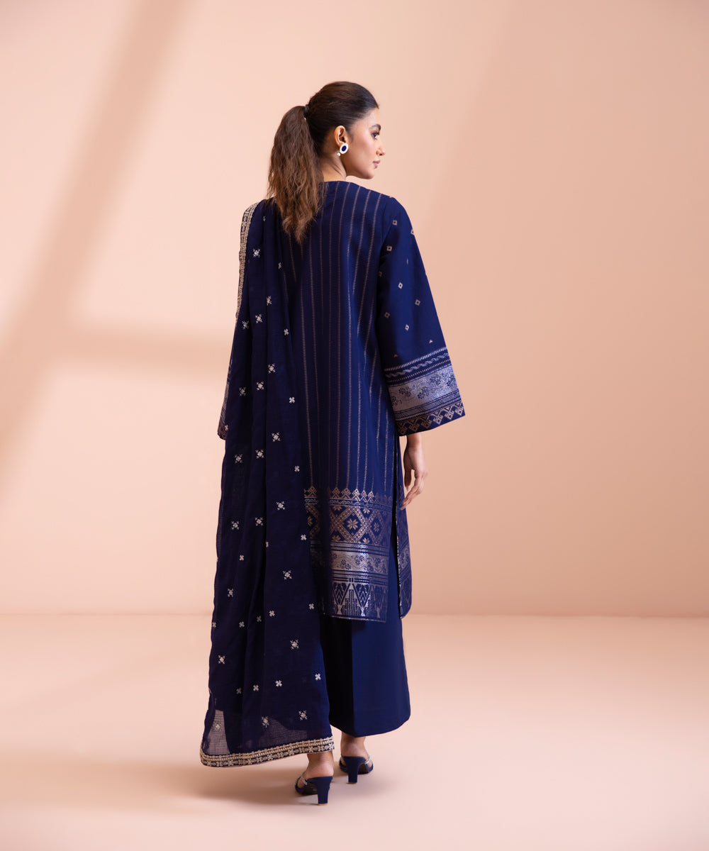 3 Piece - Embroidered Extra Weft Jacquard Suit