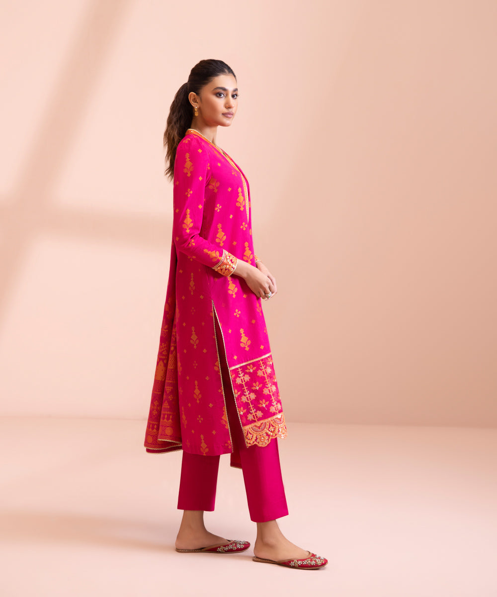 3 Piece - Embroidered Extra Weft Jacquard Suit