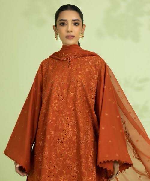 3 Piece - Embroidered Cambric Suit