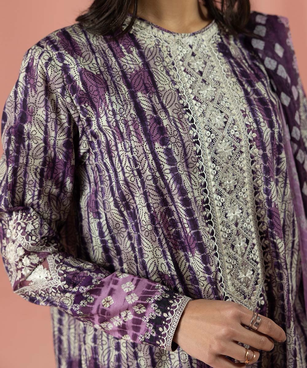 3 Piece - Digital Printed Embroidered Lawn Suit