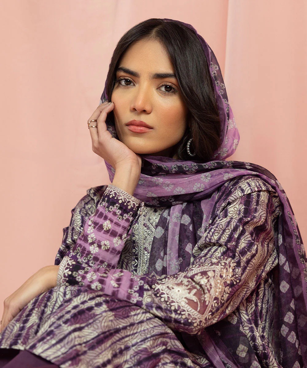 3 Piece - Digital Printed Embroidered Lawn Suit