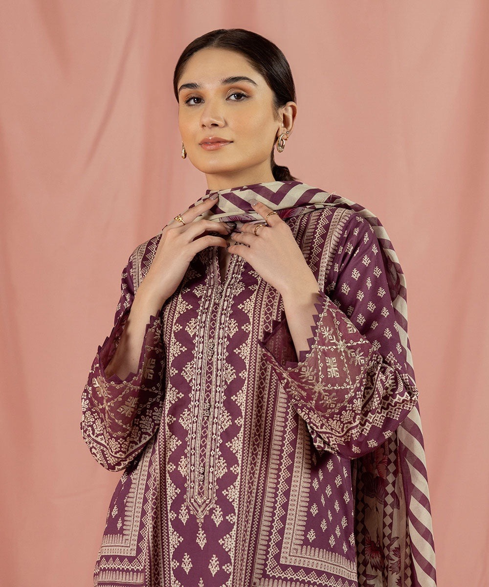 3 Piece - Printed Lawn Suit