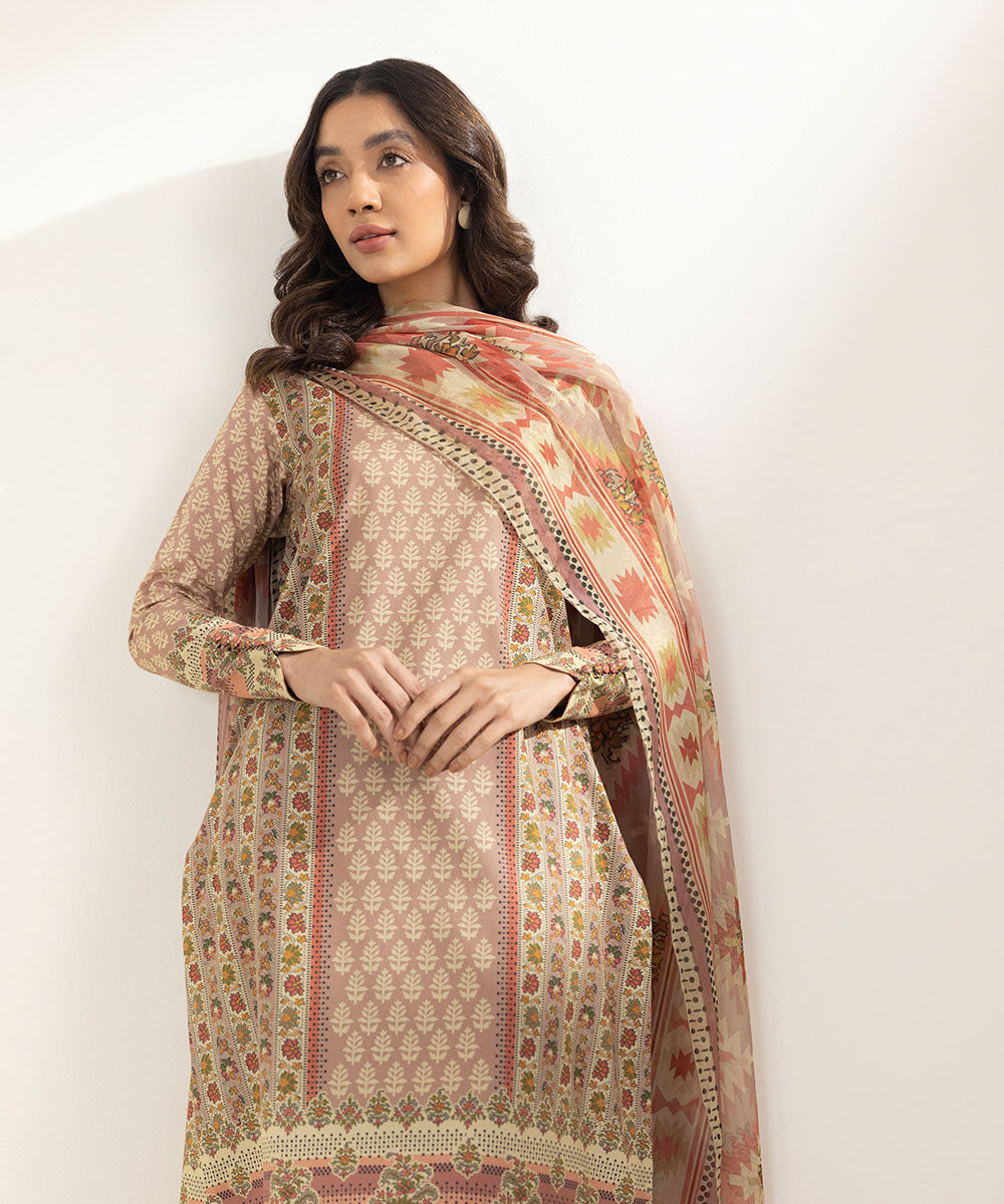 3 Piece - Printed Lawn Suit