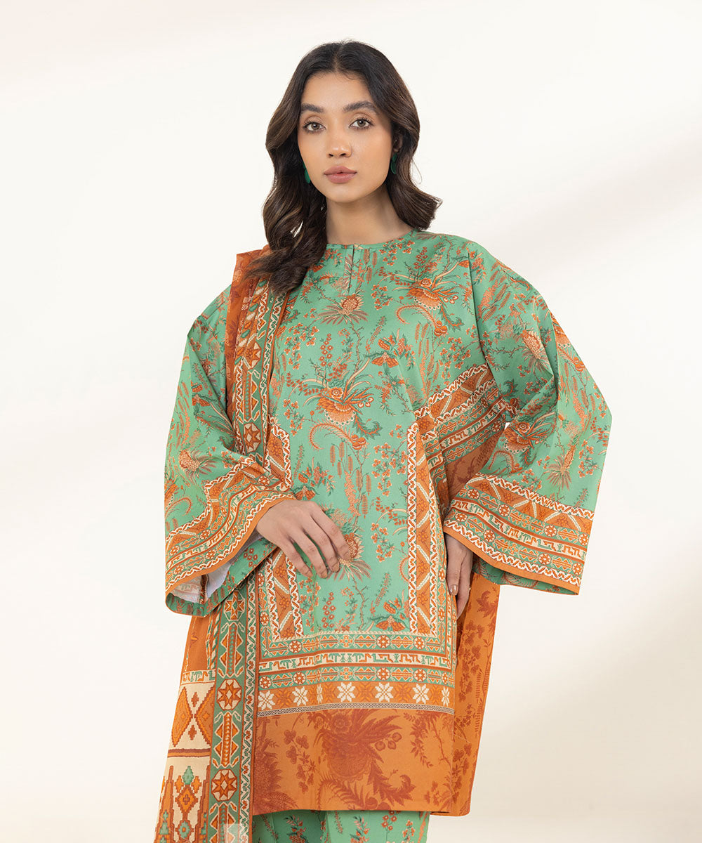 3 Piece - Printed Lawn Suit