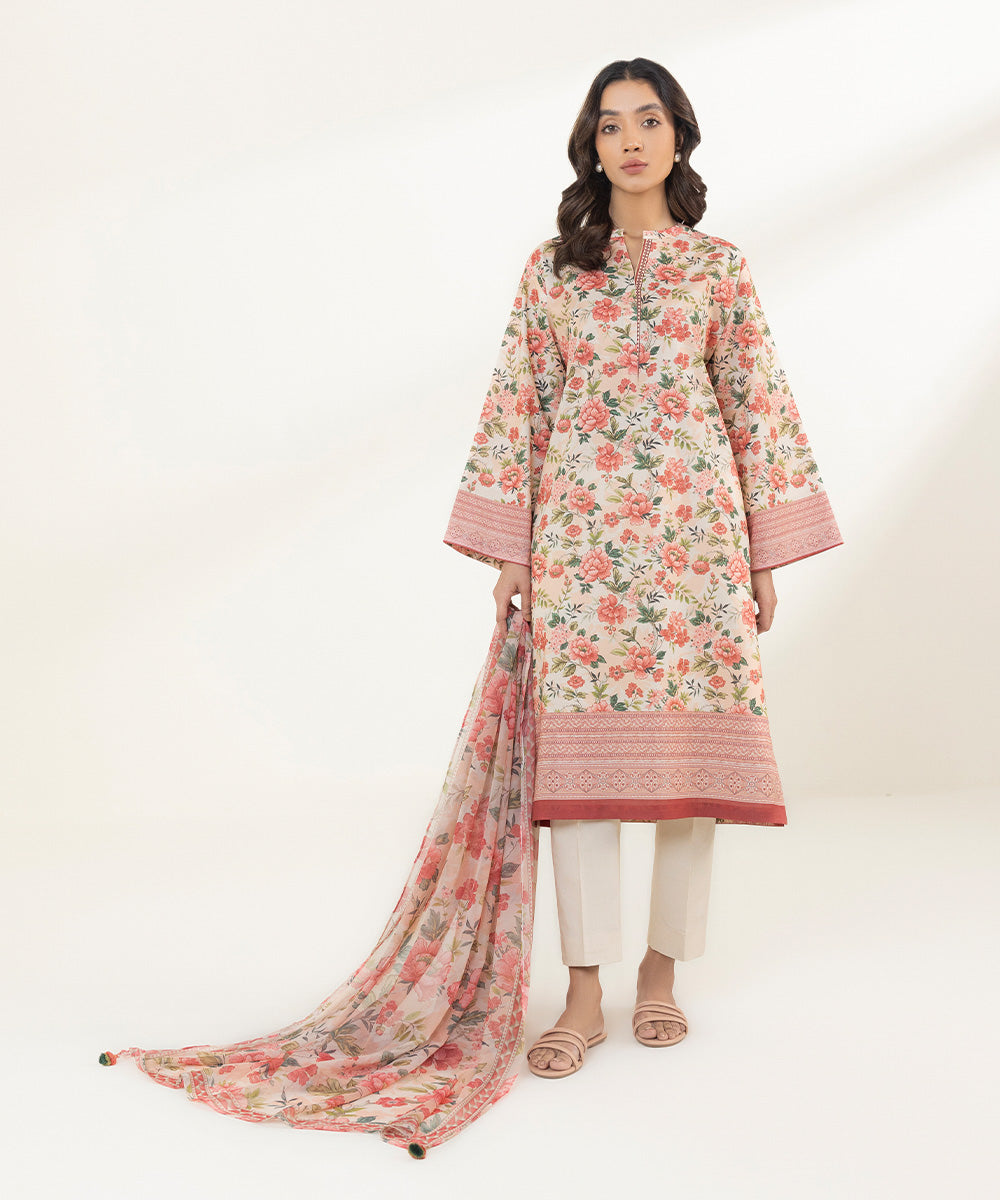 3 Piece - Printed Lawn Suit