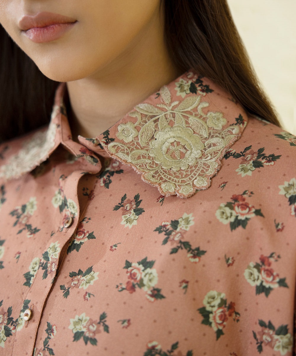 2 Piece - Embroidered Cambric Suit