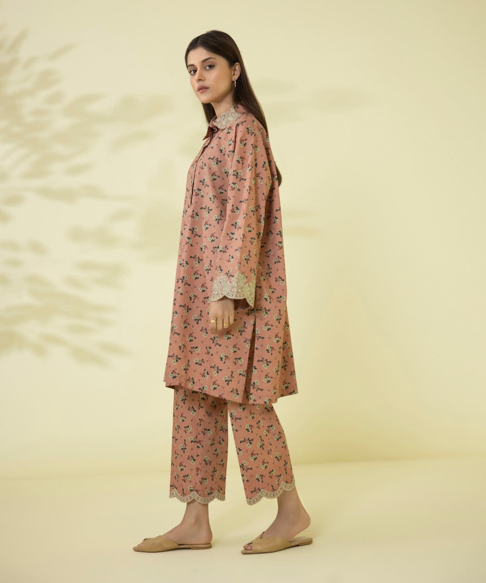 2 Piece - Embroidered Cambric Suit