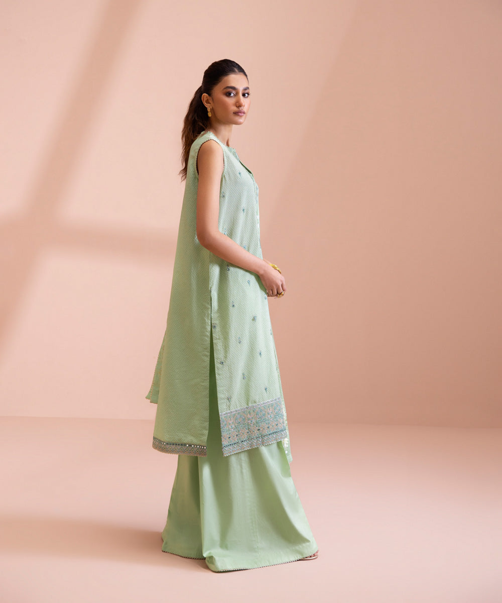 2 Piece - Dyed Embroidered Dobby Suit