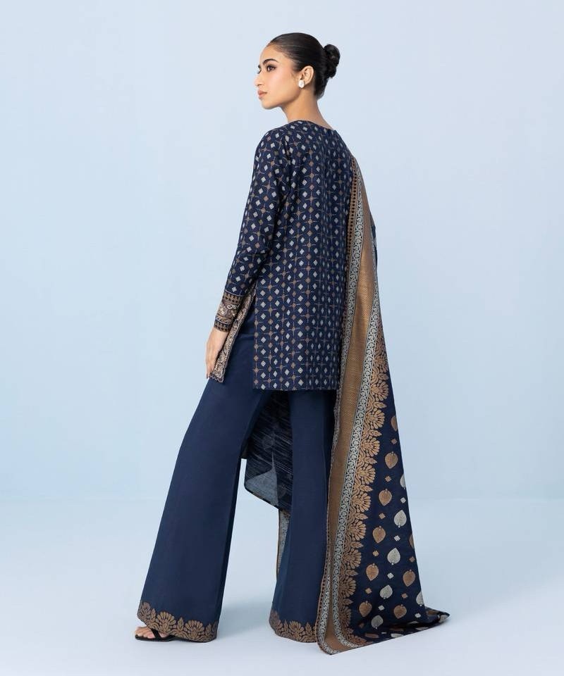 3 Piece - Embroidered Khaddar Suit