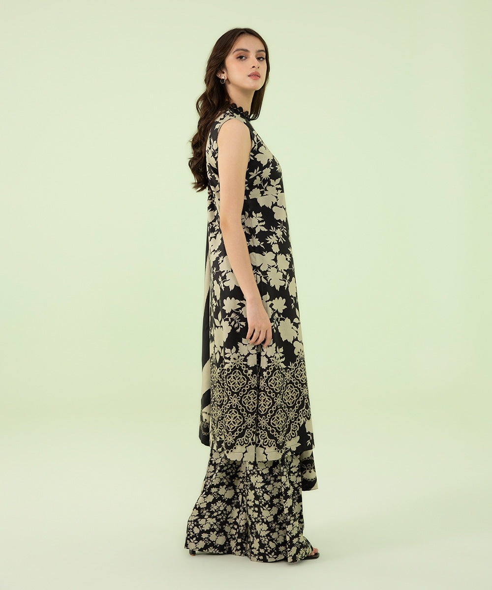 3 Piece - Printed Linen Suit