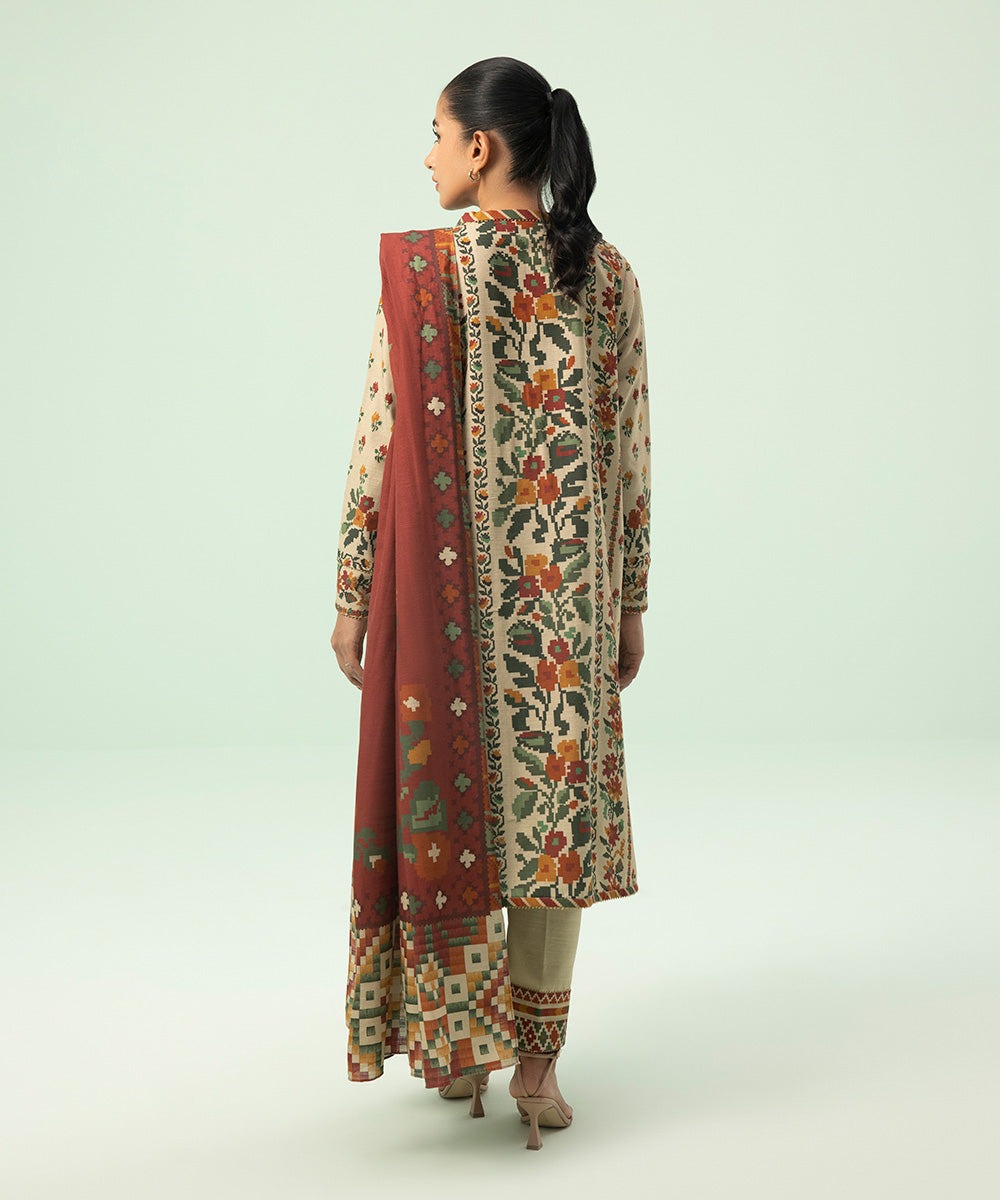 2 Piece - Printed Khaddar Suit