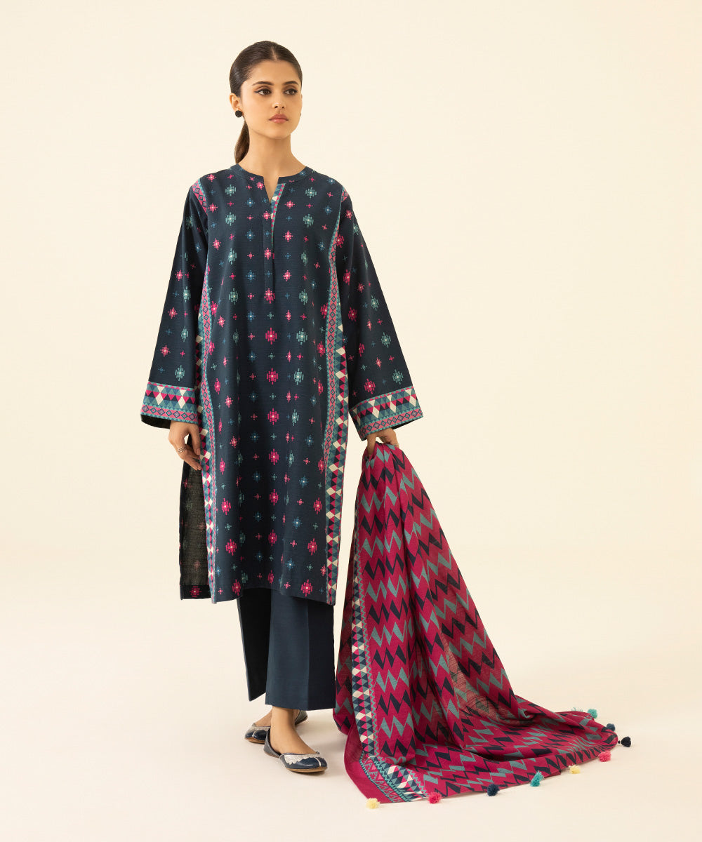 2 Piece - Printed Khaddar Suit