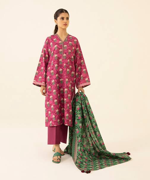 2 Piece - Printed Khaddar Suit