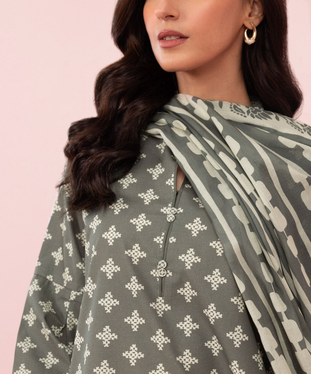 2 Piece - Printed Cambric Suit