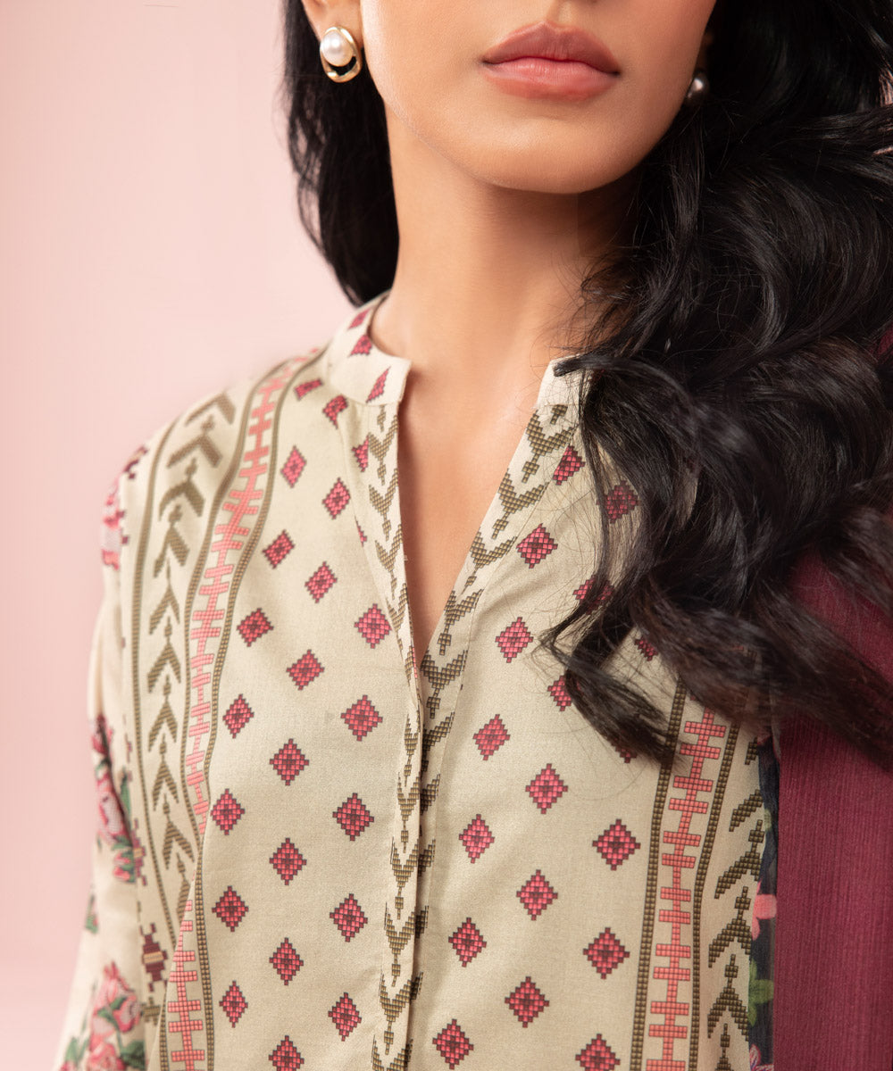 2 Piece - Printed Cambric Suit