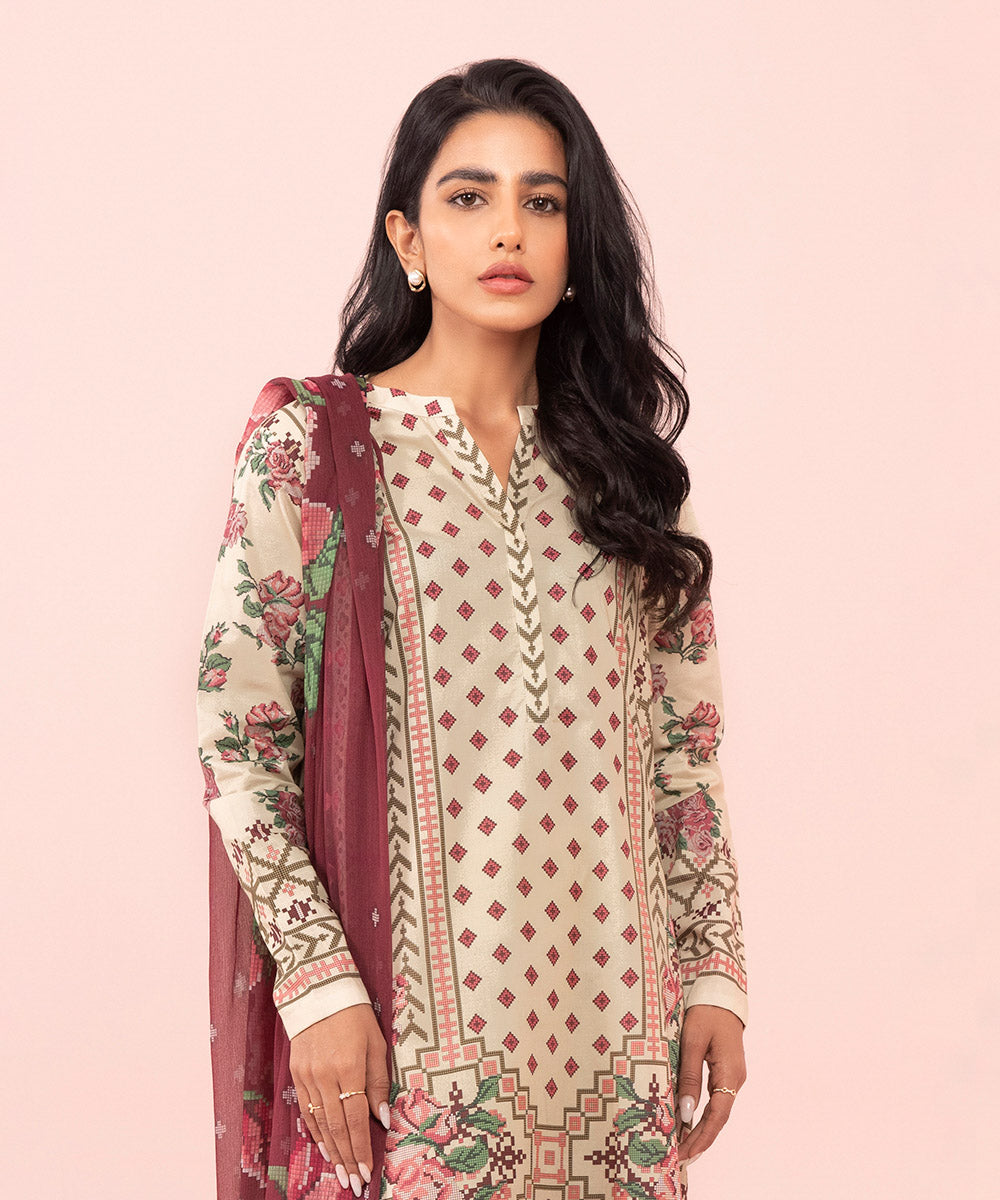 2 Piece - Printed Cambric Suit