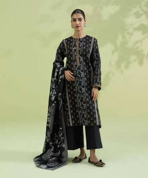 3 Piece - Embroidered Jacquard Suit