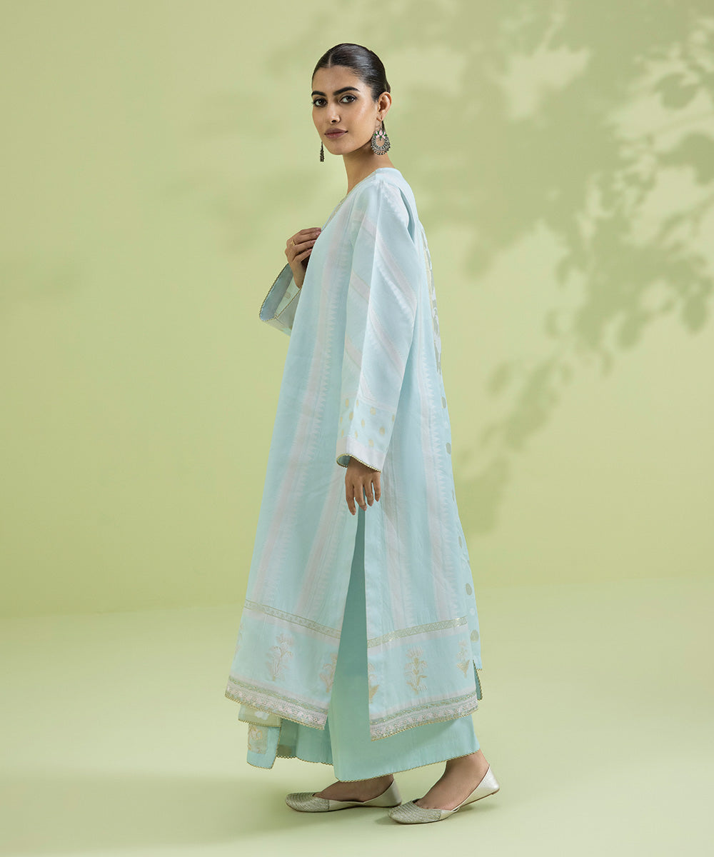 3 Piece - Embroidered Jacquard Suit
