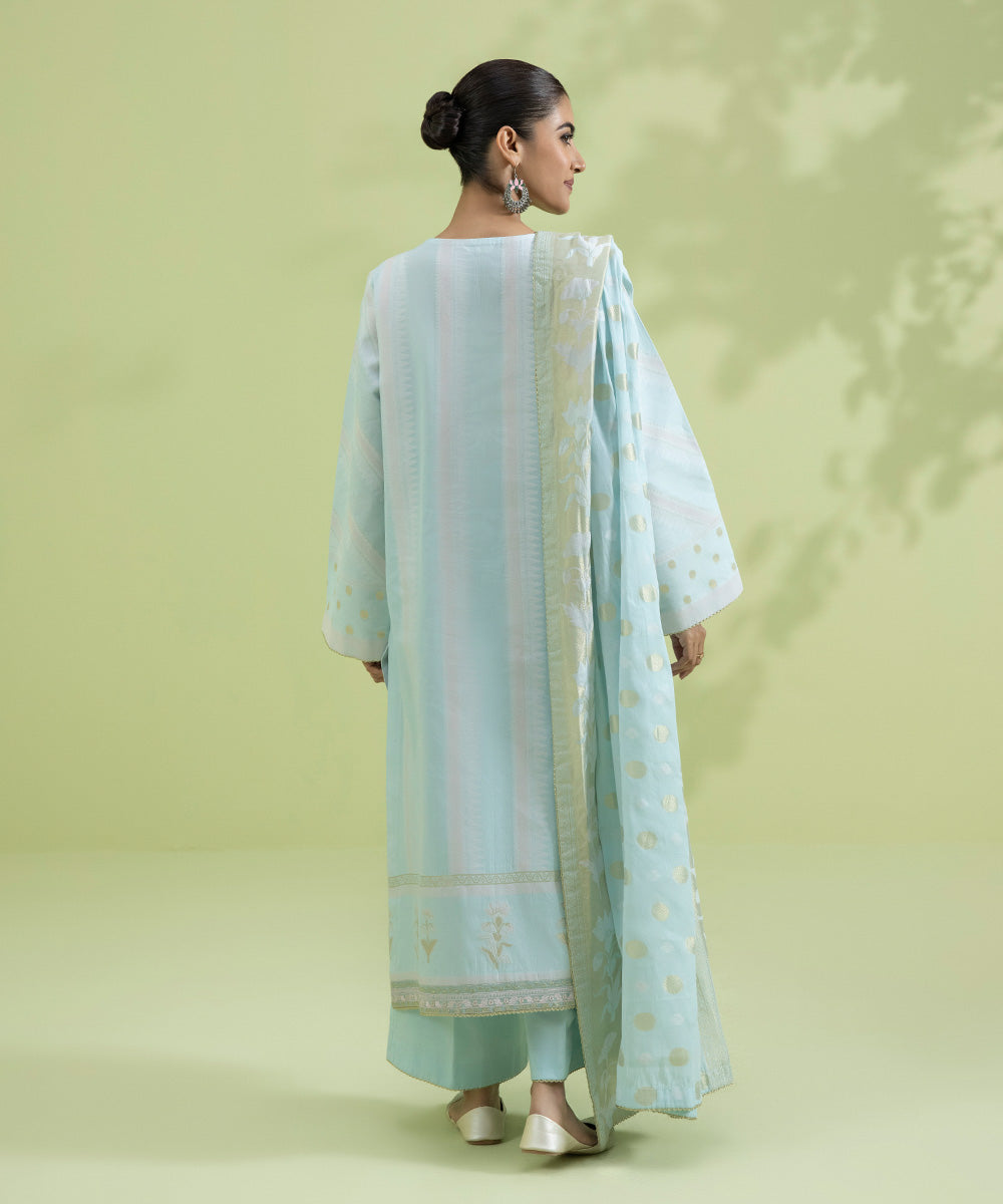 3 Piece - Embroidered Jacquard Suit