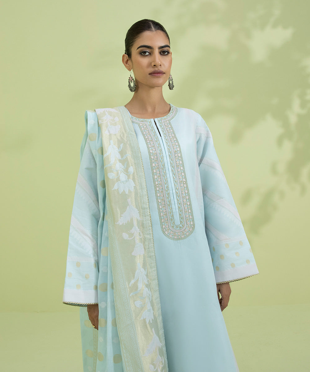 3 Piece - Embroidered Jacquard Suit
