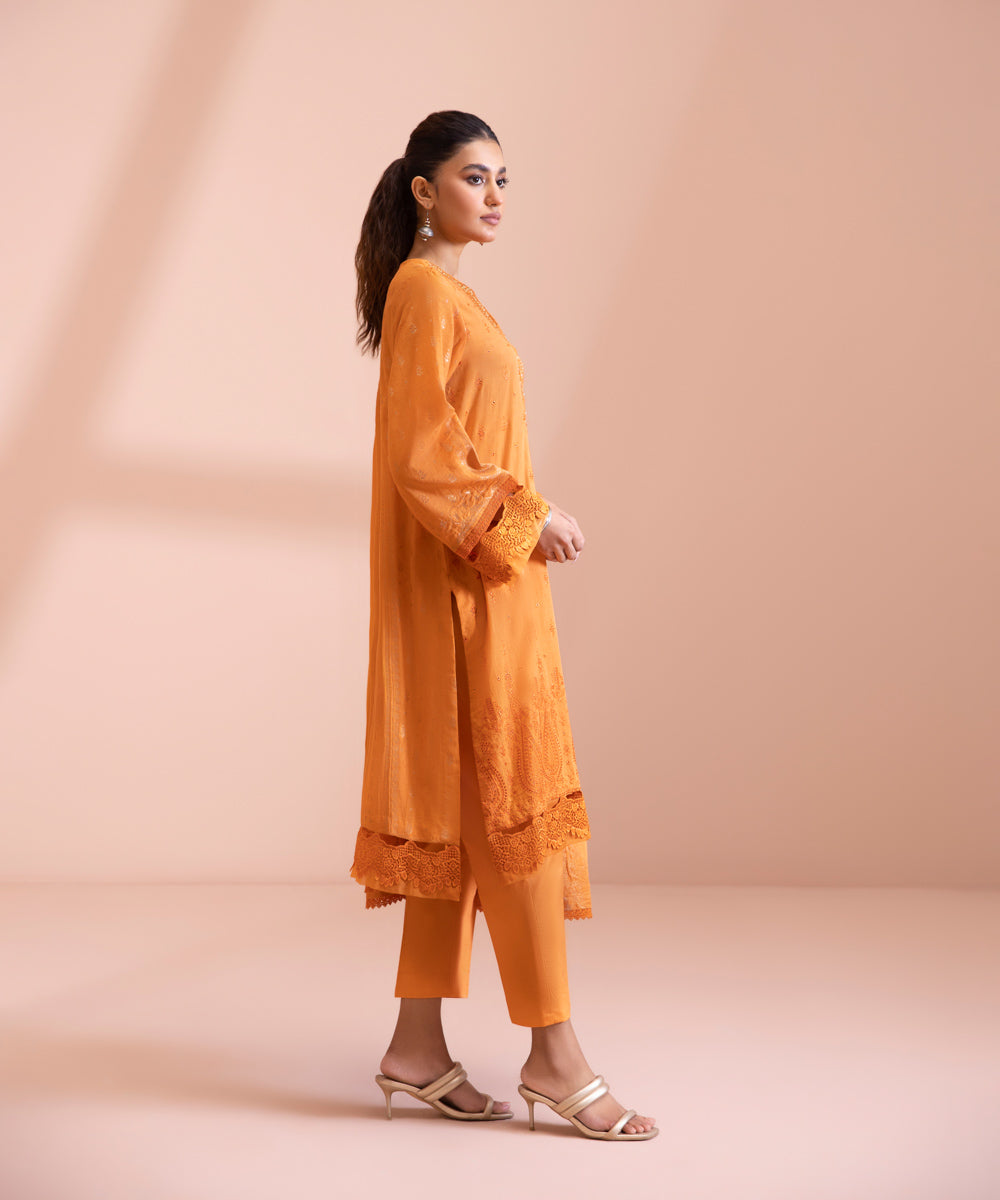 3 Piece - Embroidered Extra Weft Jacquard Suit