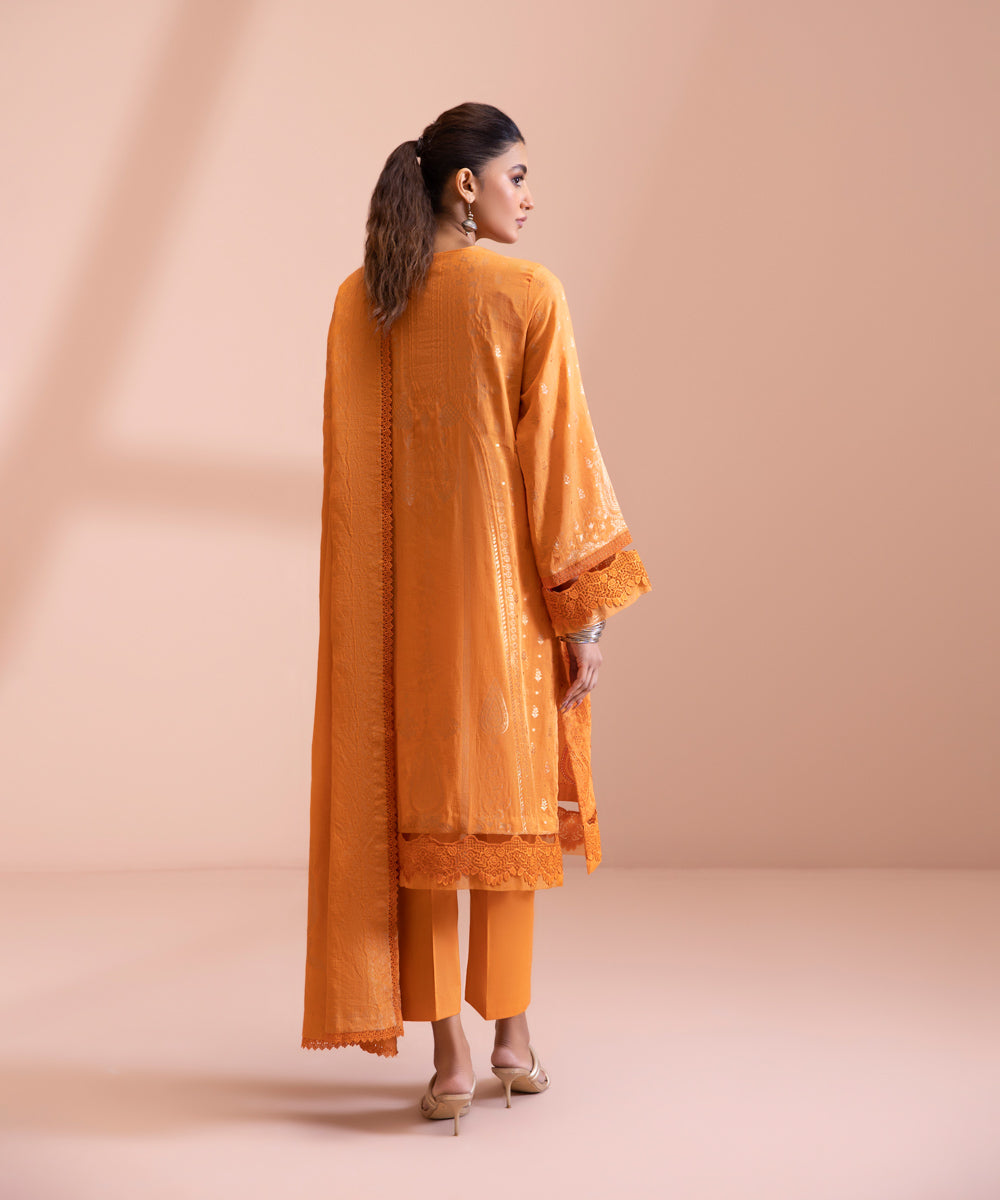 3 Piece - Embroidered Extra Weft Jacquard Suit