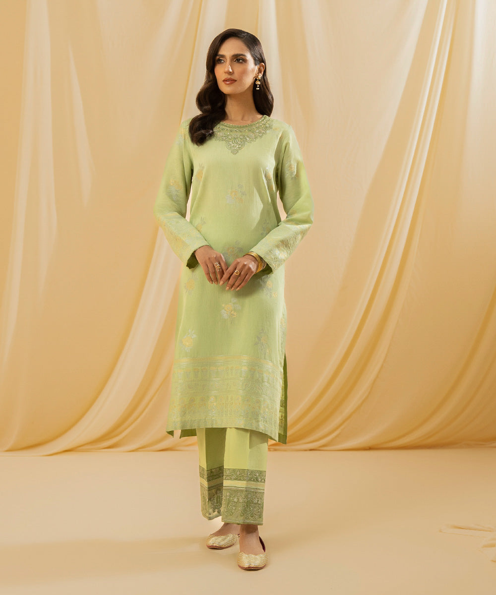 2 Piece - Dyed Extra Weft Jacquard Suit