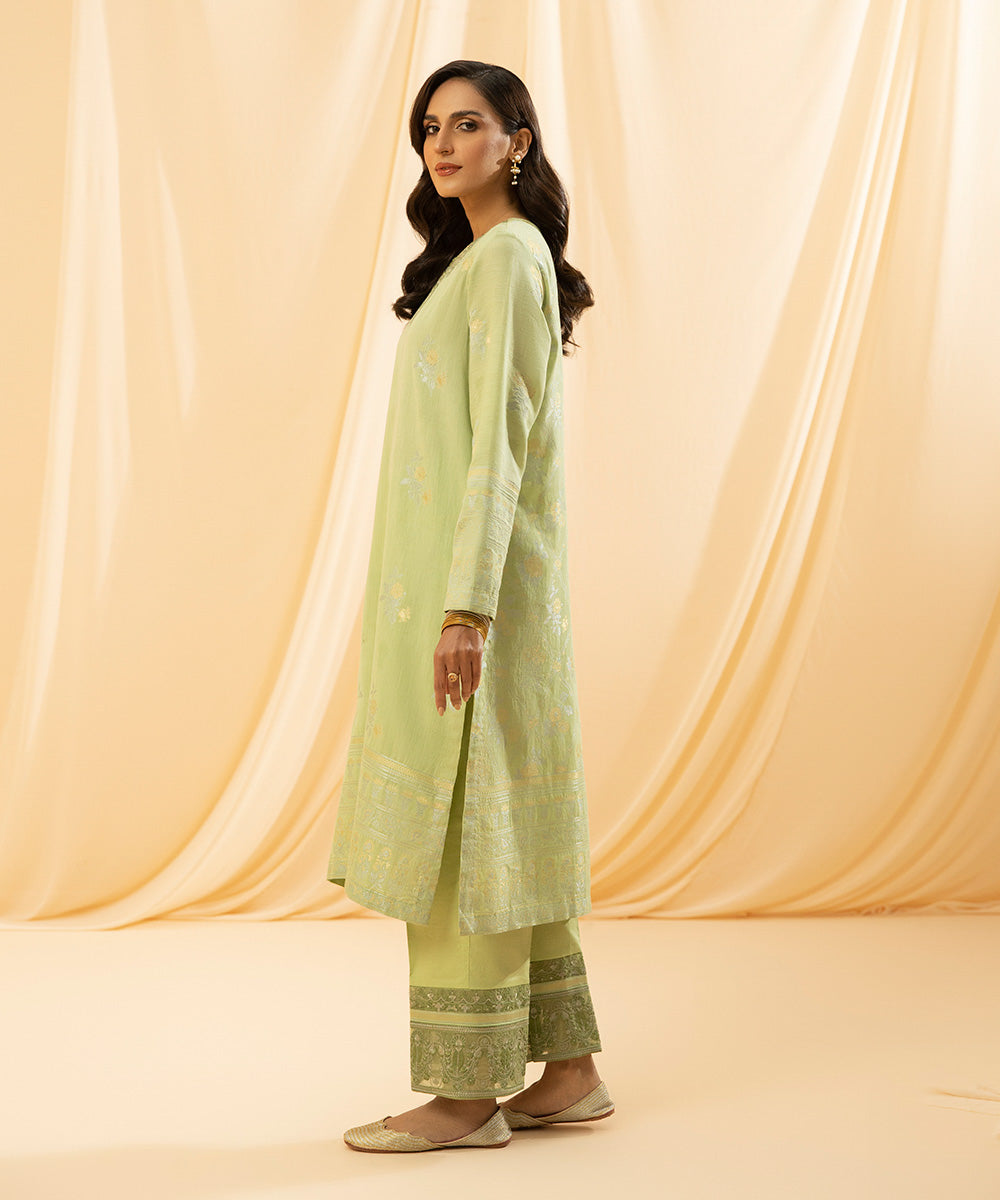 2 Piece - Dyed Extra Weft Jacquard Suit